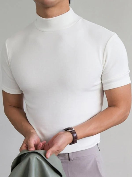 🎁Mens High Neck Slim Fit T-shirt