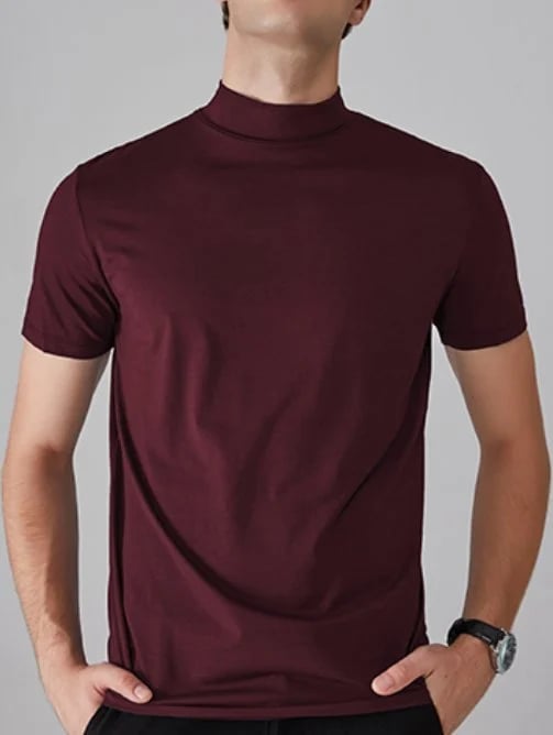 🎁Mens High Neck Slim Fit T-shirt