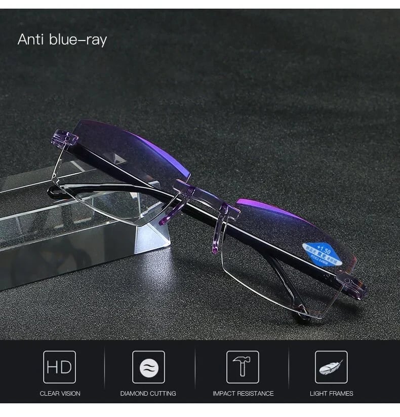 🔥2023 New Sapphire high hardness anti-blue progressive Far And Near Dual-Use Reading Glasses✨